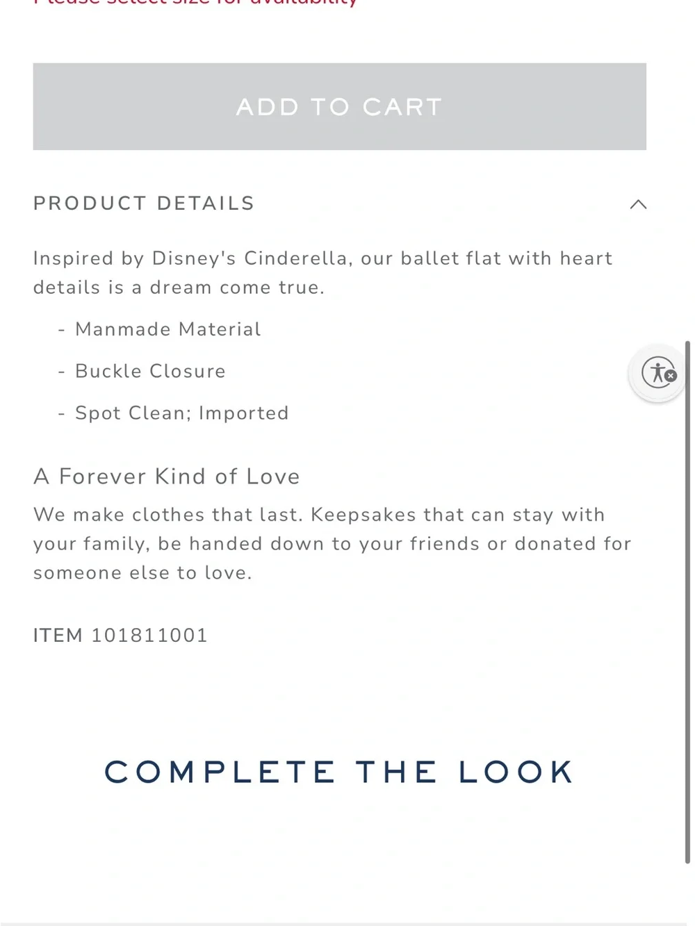 Disney Cinderella Inspired Ballet Flats with Heart Detail - Light Blue